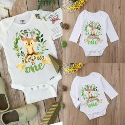 

Infant Baby Autumn Clothes Girls Boys Deer Long Sleeve Romper Jumpsuit Bodysuit