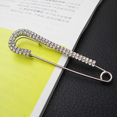 

New Safety Pins Women Crystal Brooches Sliver Gold Catch Scarf or Lapel Jewelry