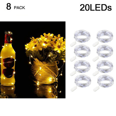 

Gobestart 8Pcs 20LED Fairy Light Battery Starry String Copper Wire Decor Christmas