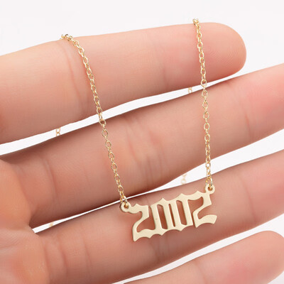 

Sale Custom Jewelry Special Date Year Number Necklace for Women from 1980 to 2002 Personalized Collares Necklaces