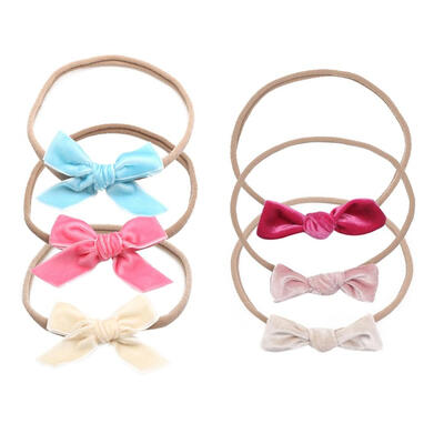 

6pcsset Baby Headband Bow Headwear Good Elastic Boy Girl Beanie Spring Autumn Childrens hair accessories