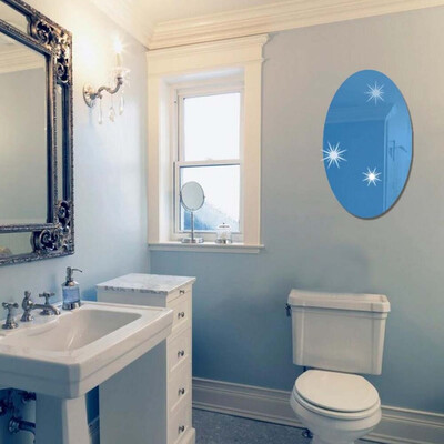 

〖Follure〗Mirror Wall Sticker Oval Self Adhesive Room Decor Stick On Art Decor BK