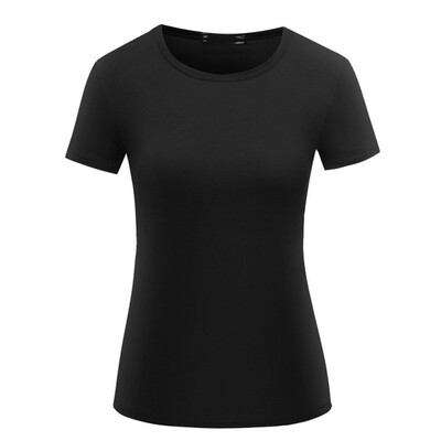 

European And American Womens Summer O-neck Solid Color Short-sleeved Casual T-shirt Top