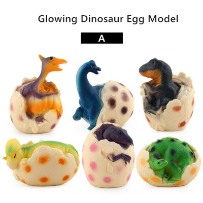 

Siaonvr 6PCS Novelty Simulated Glowing Dinosaur Egg Light Model Kids Toy Decoration Gift