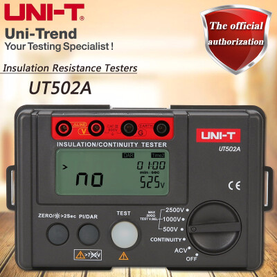 

UNI-T UT502A 2500V Insulation Resistance Testers Megohmmeter Voltmeter Continuity Tester Meter Megger wLCD Backlight