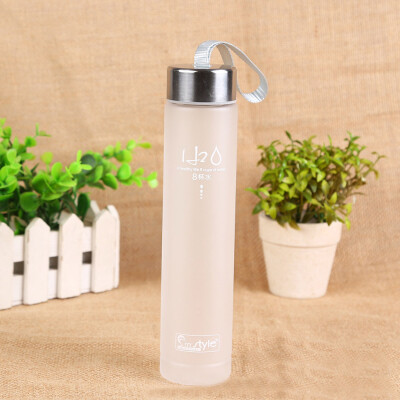 

Siaonvr Outdoor Camping Cup Creative Frosted Colorful Plastic Straight Bottle Blue