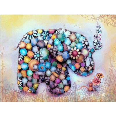 

5D DIY Full Drill Diamond Painting Novelty Elephant Cross Stitch Embroidery