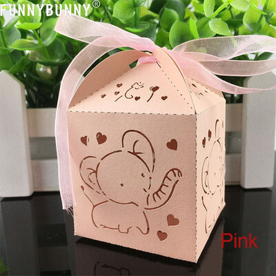 

FUNNYBUNNY 20pcs Hollow Cut Fashion Elephant Pattern Candy Boxes Gift Bags Wedding Favors Gift Boxes Small Gifts