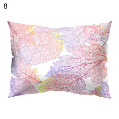 

Colorful Leaves Print Pillow Case Waist Throw Cushion Cover Bedroom Decoration
