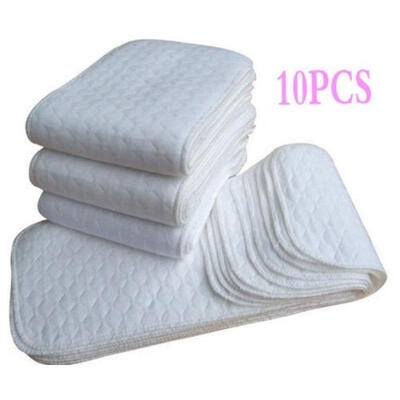 

2018 New Infant Newborn Baby Reusable Cloth Diaper Nappy Liners Insert 3 Layers Cotton Nappy 10 Pcs