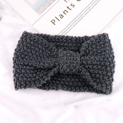 

Hand-knitted Woolen Crossover Headband Hoop Sweet Wide-brimmed Head Ornament