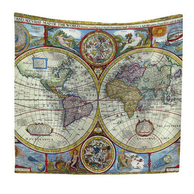 

Tapestry Watercolor World Map Tapestry Wall Hanging Colorful Map Tapestry Beach Tapestry Indian Dorm Decor Bedroom Living Room