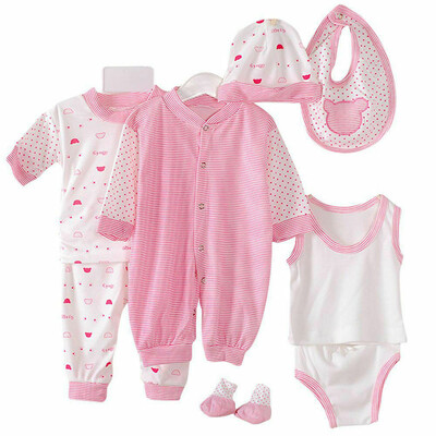 

Unisex Newborn Baby Boys Girls 8 Piece Clothing Net Bag Layette Gift Set - 0-3M