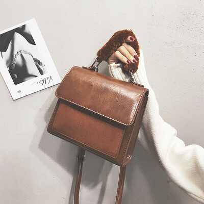

New womens bag new minimalist retro small square bag Korean version of the hairy shoulder shoulder diagonal package