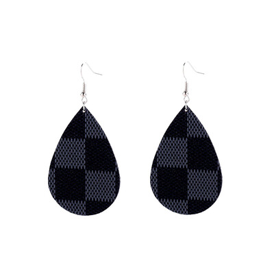

Fashion Women Water Drop Grid Charm Hook Earrings Party Banquet Jewelry Gift