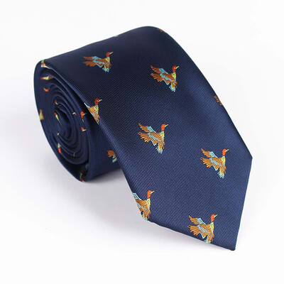 

Spot stable supply polyester bird pattern pattern one-way cutting tie mens formal business personality tie