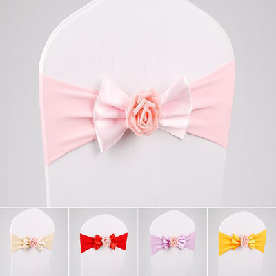 

Chair Sashes Bands Artificial Flower Chair Bows for Wedding Party Ceremony Banquet