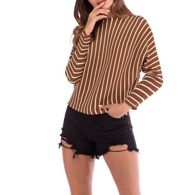 

〖Follure〗Women Striped O Neck Long Sleeve Knitted Sweater Jumper Pullover Top Blouse