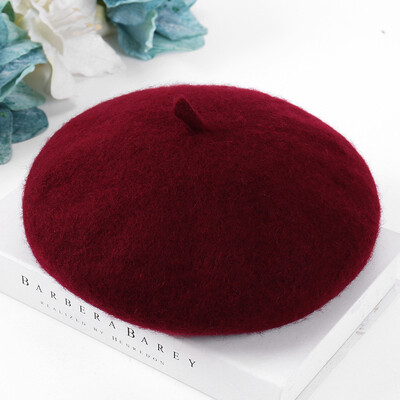 

New wool wool beret Japanese literary&artistic painter cap student cap English pumpkin bud cap 2019