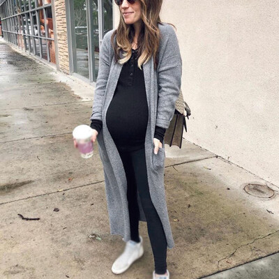

Ladies Loose Open Front Casual Jacket Tops Long Sleeve Warm Solid Cardigan Coat