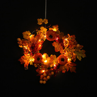 

Tailored Pumpkin Harvest Silk Fall Front Door Wreath Front Door Decor with Rich Fall Col