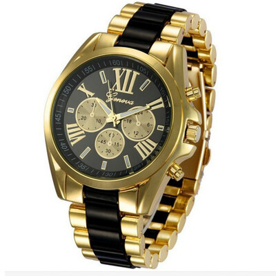 

New Fashion Quartz Waterproof Men Geneva Alloy Table Watch