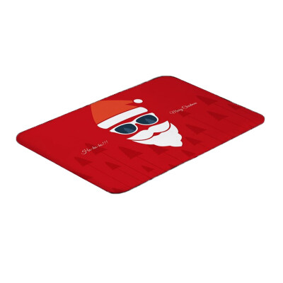 

Christmas Decoration Festive Santa Claus Elk Mat Bedroom Bathroom Home Absorbent Non-Slip Mat