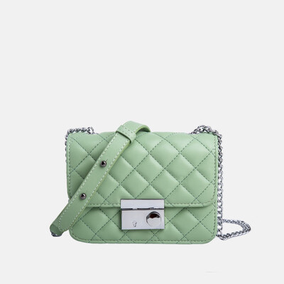

Bag female 2019 new Korean version of the simple small fragrance rhombic package soft leather small square bag Messenger bag ins super fire package