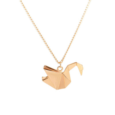 

Fashion Women Origami Swan Pigeon Crane Long Clavicle Chain Necklace Jewelry