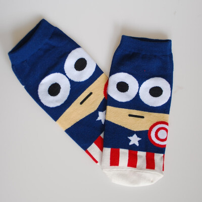 

Heros No Show Socks Superman Batman Captain America Arrowman Bruce Lee Character Invisible Cotton Happy Socks