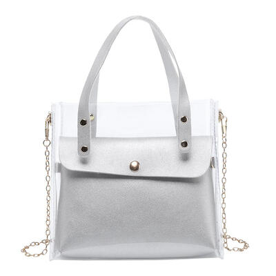 

2pcsset Clear Solid Color Shoulder Handbags Women Clutch Crossbody Bags