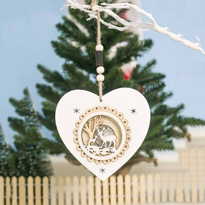 

Siaonvr Christmas Decor Wooden Ornament LED Light Santa Claus Cart Luminous Lamp