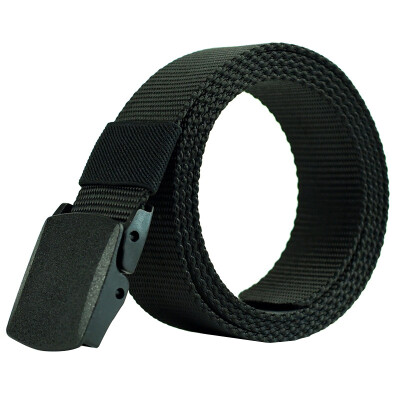 

Quality Unisex belt solid color Nylon Plastic Automatic buckle Men belt Military training Prevent allergy Men & Women belt 120cm