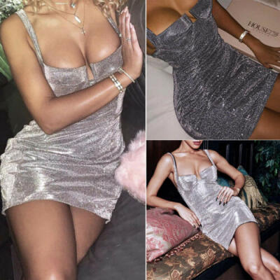 

Women Sleeveless Dress Evening Cocktail Party Summer Bodycon Short Mini Dresses
