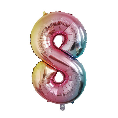 

Siaonvr 40 Inch Rainbow Gradient Number 0-9 Foil Digital Balloons For Birthday Party