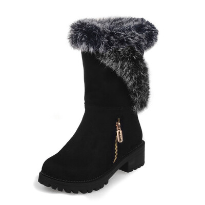 

Thick Bottom Frosted Warm Comfortable Medium Tube Snow Boots