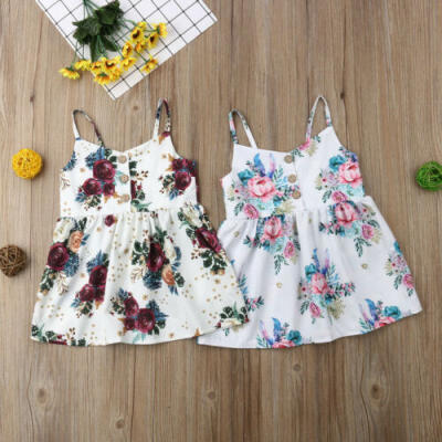 

Fashion Kids Baby Girls Flower Princess Sleeveless Dress Sundress Summer Clothes