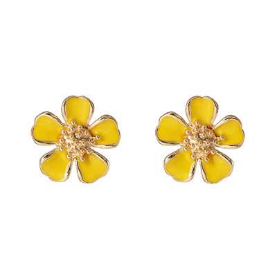 

New Korean Fashion Charm yellow white Flower Earrings For Girls Women Elegant Party Statement Brincos Bijoux Gift