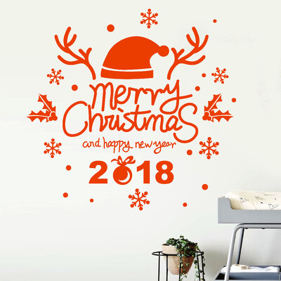

〖Follure〗2018 Happy New Year Merry Christmas Wall Sticker Home Shop Windows Decals Decor
