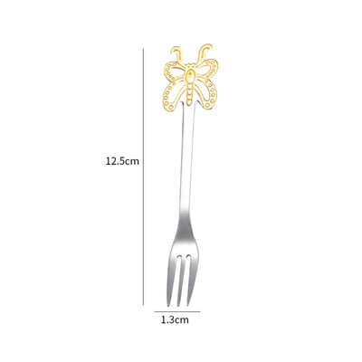 

Toponeto Stainless Steel Butterfly Fork Coffee Tea Spork Flatware Dessert Tool
