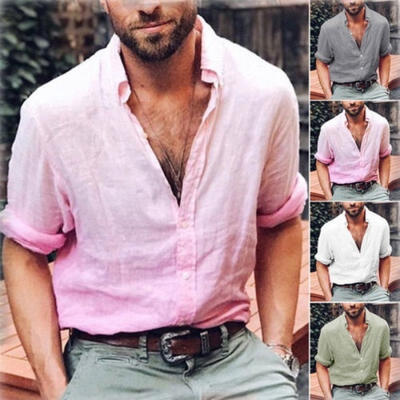

Men´s Loose Casual Formal Shirt Long Sleeve Slim Fit Business Dress Shirts Tops