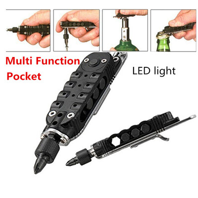 

〖Follure〗Pocket Multi Function Tools Set LED Light Keychain Pliers Screwdriver Opener