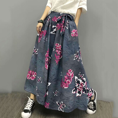 

Tailored Fashion Women Bow Lace Up Bandage Floral Print Casual Loose Wide Leg Pants