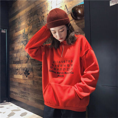 

Winter Fashion Women Pullovers Tops Turtleneck Warm Number And Letters Printed Long Sleeve Sweatshirts Female Tracksuit