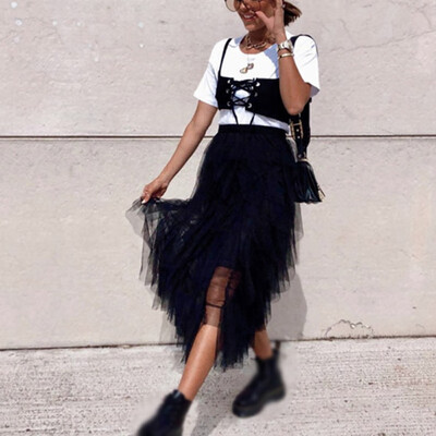 

Women Mesh Layered Skirt Petticoat Casual Dance Ballet Party Bridesmaid Swing