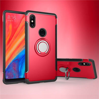 

Back Cover For Xiaomi Mi Mix 2S Mix2S Case Car Holder Stand Hard PC Silicon Ring Suction Bracket Celulars
