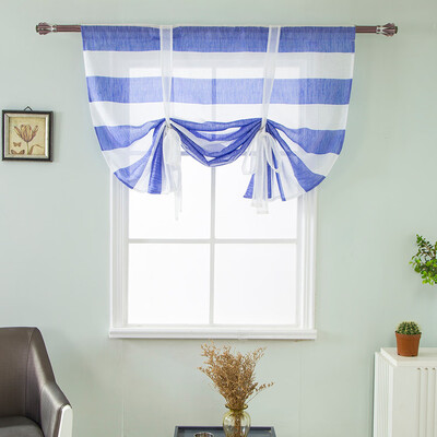 

Gobestart Beauty Roman Curtain Short Sheer Tie Up Window Balloon Shade Sheer Voile