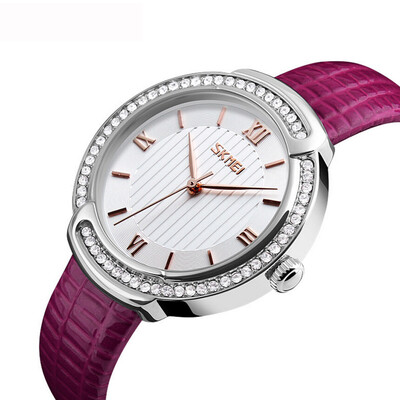 

〖Follure〗30M Waterproof Diamond Watch Women Leather Strap Quartz Watch Gift
