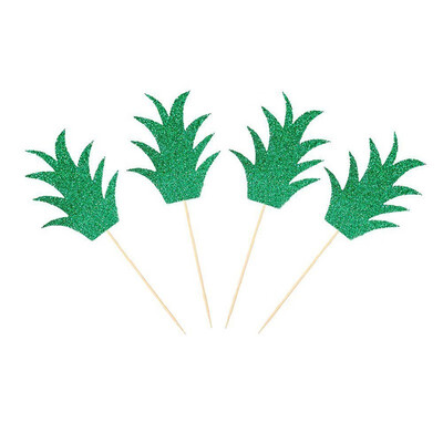 

FUNNYBUNNY Green Pineapple Cupcake Toppers Glitter Pineapple Picks Tropical Summer Party Cake Food Decoration Supplies