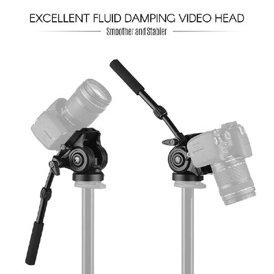 

Andoer VH05 Camera Camcorder Tripod Head Fluid Drag PanTilt Head with Quick Release Plate Aluminum Alloy Support 5kg11Lbs for Ca